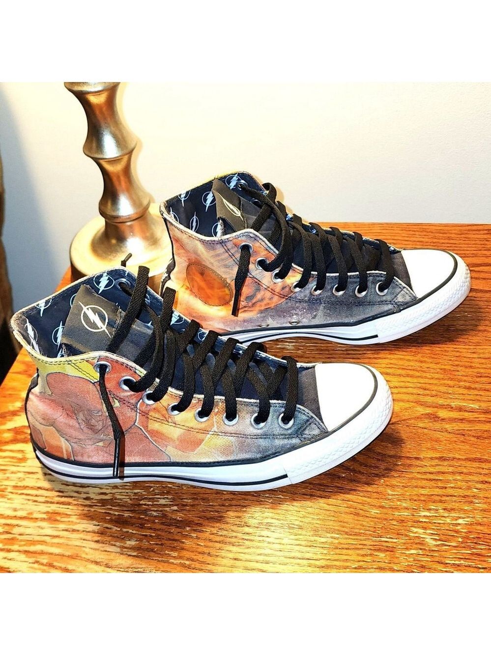 DC Flash Converse High Tops Vintage Fade Y2K Streetwear M7/W9 Rare - Picture 3 of 10